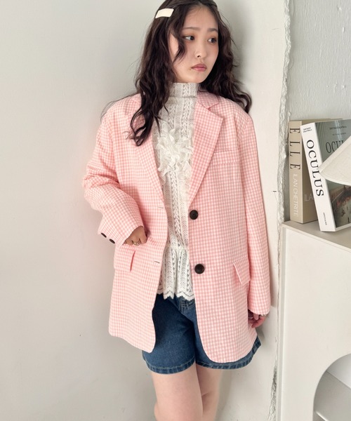 ギンガムチェックテーラードジャケット（テーラードジャケット