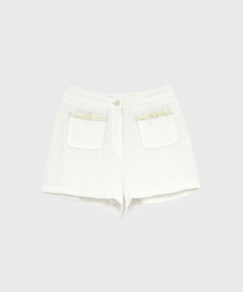320SHOWROOM(320ショールーム)の「Tape Trimming Tweed Shorts Cream(その他パンツ・レディース・その他・SMALL/MEDIUM)」の1枚目の写真