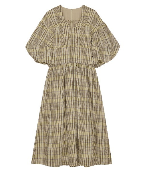 Ameri VINTAGE - 専用です    balloon sleeve trainer Ameri（アメリ）の「BALLOON SLEEVE CHECK DRESS（ワンピース）」 - WEAR