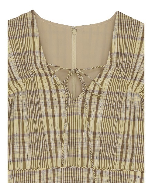 Ameri（アメリ）の「BALLOON SLEEVE CHECK DRESS（ワンピース）」 - WEAR