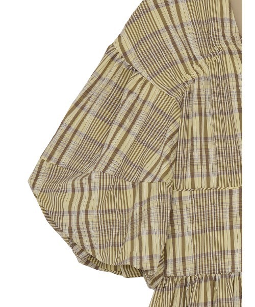 Ameri(アメリ)の「BALLOON SLEEVE CHECK DRESS(ワンピース・レディース・アイボリー/イエロー・SMALL/MEDIUM)」の16枚目の写真