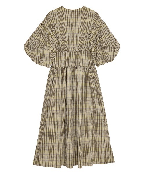 Ameri（アメリ）の「BALLOON SLEEVE CHECK DRESS（ワンピース）」 - WEAR