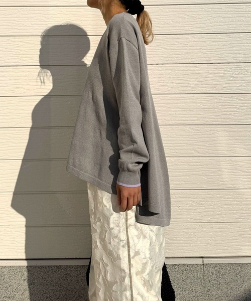 Q（キュー）の「バイカラーラインフレアカーディガン（カーディガン/ボレロ・レディース・ベージュ/ライトグレー/ターコイズブルー・MEDIUM）」の14枚目の写真