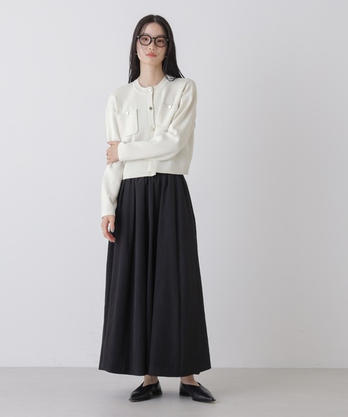 NANO universe（ナノユニバース）の「洗濯機洗可UVカット総針ニットカーディガン（カーディガン/ボレロ・レディース・ホワイト/ブルー/ネイビー・FREE）」の6枚目の写真