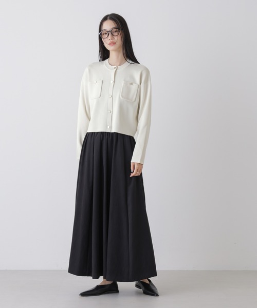 NANO universe（ナノユニバース）の「洗濯機洗可UVカット総針ニットカーディガン（カーディガン/ボレロ・レディース・ホワイト/ブルー/ネイビー・FREE）」の7枚目の写真