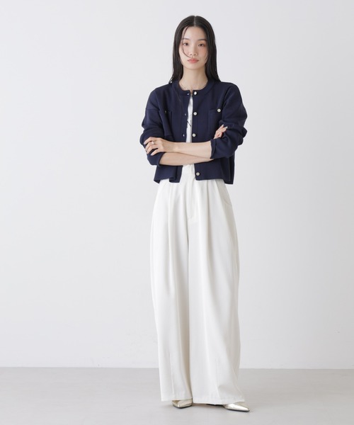 NANO universe（ナノユニバース）の「洗濯機洗可UVカット総針ニットカーディガン（カーディガン/ボレロ・レディース・ホワイト/ブルー/ネイビー・FREE）」の20枚目の写真