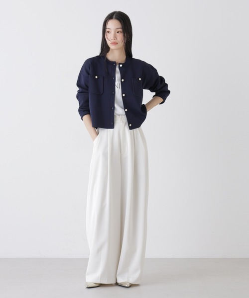 NANO universe（ナノユニバース）の「洗濯機洗可UVカット総針ニットカーディガン（カーディガン/ボレロ・レディース・ホワイト/ブルー/ネイビー・FREE）」の21枚目の写真