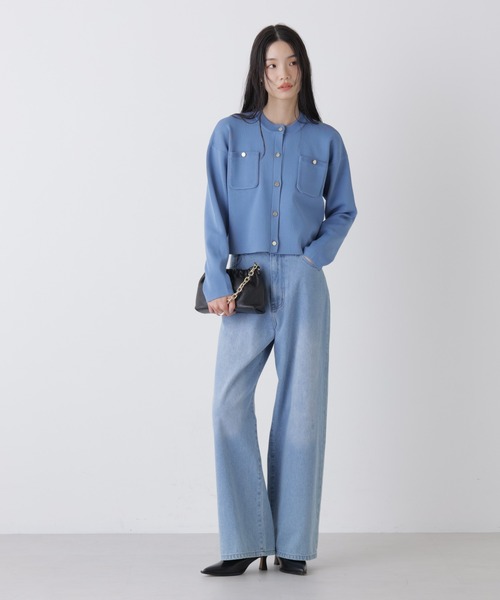 NANO universe（ナノユニバース）の「洗濯機洗可UVカット総針ニットカーディガン（カーディガン/ボレロ・レディース・ホワイト/ブルー/ネイビー・FREE）」の13枚目の写真