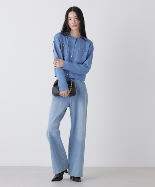 NANO universe（ナノユニバース）の「洗濯機洗可UVカット総針ニットカーディガン（カーディガン/ボレロ・レディース・ホワイト/ブルー/ネイビー・FREE）」の14枚目の写真