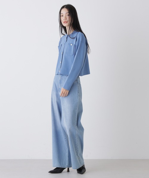 NANO universe（ナノユニバース）の「洗濯機洗可UVカット総針ニットカーディガン（カーディガン/ボレロ・レディース・ホワイト/ブルー/ネイビー・FREE）」の15枚目の写真