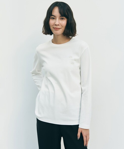 UNFILO(アンフィーロ)の「コットンスムース グラフィックT(Tシャツ/カットソー・レディース・ピンク系/グレー系3/ホワイト系2/ホワイト系/グレー系1/ホワイト系1・X-LARGE)」の4枚目の写真