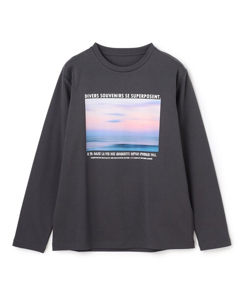 UNFILO(アンフィーロ)の「コットンスムース グラフィックT(Tシャツ/カットソー・レディース・ピンク系/グレー系3/ホワイト系2/ホワイト系/グレー系1/ホワイト系1・X-LARGE)」の1枚目の写真