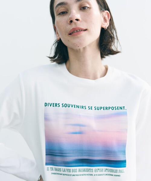 UNFILO(アンフィーロ)の「コットンスムース グラフィックT(Tシャツ/カットソー・レディース・ピンク系/グレー系3/ホワイト系2/ホワイト系/グレー系1/ホワイト系1・X-LARGE)」の13枚目の写真