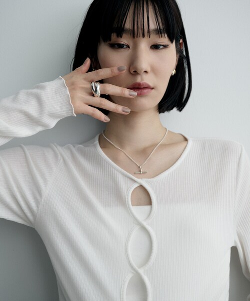 COCOSHNIK ONKITSCH(ココシュニックオンキッチュ)の「シルバー ボリュームリング ドームトリプル(16号、18号)(リング・レディース・シルバー・18/16)」の6枚目の写真