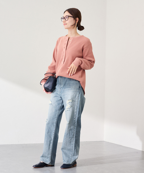 FRAMeWORK（フレームワーク）の「JOHNBULL/ジョンブル Hwデニムワイドストレートパンツ（デニムパンツ・レディース・ブルー系その他・LARGE/MEDIUM/SMALL）」の2枚目の写真