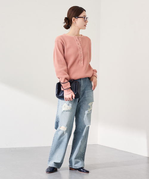 FRAMeWORK（フレームワーク）の「JOHNBULL/ジョンブル Hwデニムワイドストレートパンツ（デニムパンツ・レディース・ブルー系その他・LARGE/MEDIUM/SMALL）」の3枚目の写真