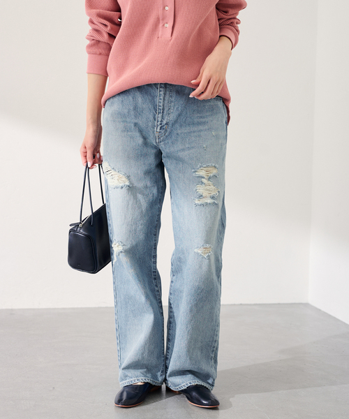 FRAMeWORK（フレームワーク）の「JOHNBULL/ジョンブル Hwデニムワイドストレートパンツ（デニムパンツ・レディース・ブルー系その他・LARGE/MEDIUM/SMALL）」の5枚目の写真