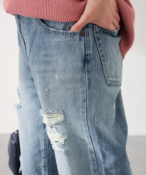 FRAMeWORK（フレームワーク）の「JOHNBULL/ジョンブル Hwデニムワイドストレートパンツ（デニムパンツ・レディース・ブルー系その他・LARGE/MEDIUM/SMALL）」の10枚目の写真