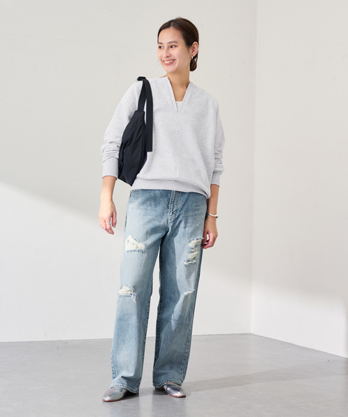 FRAMeWORK（フレームワーク）の「JOHNBULL/ジョンブル Hwデニムワイドストレートパンツ（デニムパンツ・レディース・ブルー系その他・LARGE/MEDIUM/SMALL）」の12枚目の写真