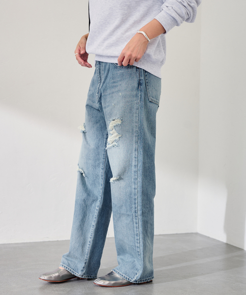 FRAMeWORK（フレームワーク）の「JOHNBULL/ジョンブル Hwデニムワイドストレートパンツ（デニムパンツ・レディース・ブルー系その他・LARGE/MEDIUM/SMALL）」の16枚目の写真