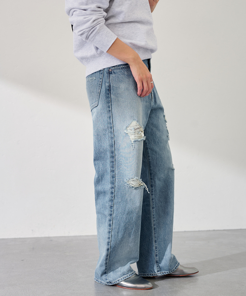 FRAMeWORK（フレームワーク）の「JOHNBULL/ジョンブル Hwデニムワイドストレートパンツ（デニムパンツ・レディース・ブルー系その他・LARGE/MEDIUM/SMALL）」の17枚目の写真