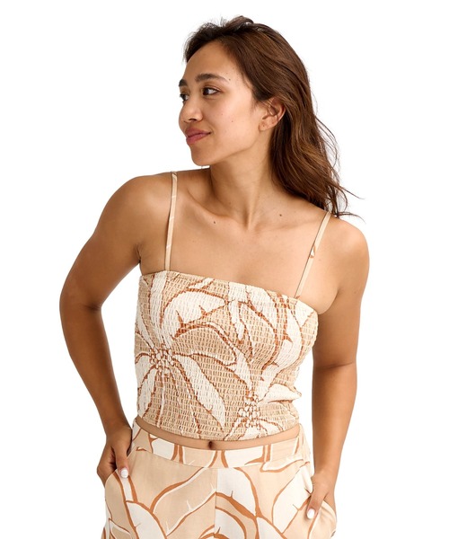 BILLABONG(ビラボン)の「BILLABONG ウィメンズ【SOULFUL O' STOKE】 TROPIC BREEZE WVN TN 半袖シャツ 【2026年春夏モデル】(シャツ/ブラウス・レディース・グレー系その他・MEDIUM)」の1枚目の写真