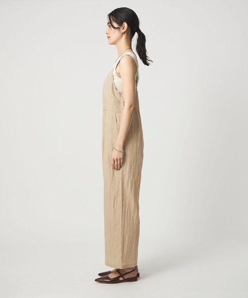 green label relaxing（グリーンレーベルリラクシング）の「［size SHORT/TALLあり］フィブリル Vネック オールインワン（つなぎ/オールインワン・レディース・ブラック/ベージュ・TALL/SHORT/FREE）」の13枚目の写真