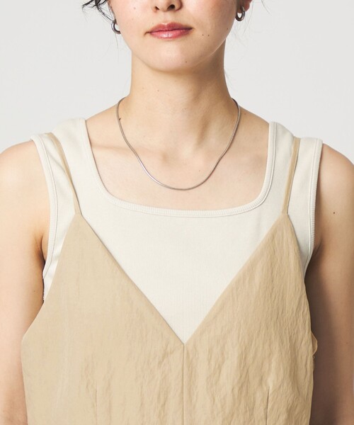 green label relaxing（グリーンレーベルリラクシング）の「［size SHORT/TALLあり］フィブリル Vネック オールインワン（つなぎ/オールインワン・レディース・ブラック/ベージュ・TALL/SHORT/FREE）」の15枚目の写真