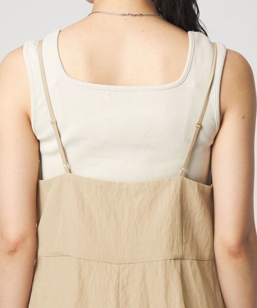 green label relaxing（グリーンレーベルリラクシング）の「［size SHORT/TALLあり］フィブリル Vネック オールインワン（つなぎ/オールインワン・レディース・ブラック/ベージュ・TALL/SHORT/FREE）」の16枚目の写真