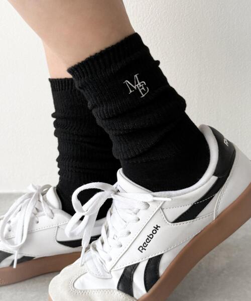 WEGO(ウィゴー)の「WEGO/刺繍ロゴローゲージゆるリブソックス(ソックス/靴下・レディース・ホワイト/ライトグレー/ブラック・23-25cm)」の9枚目の写真