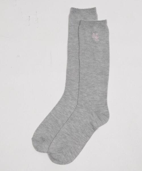 WEGO(ウィゴー)の「WEGO/刺繍ロゴローゲージゆるリブソックス(ソックス/靴下・レディース・ホワイト/ライトグレー/ブラック・23-25cm)」の15枚目の写真