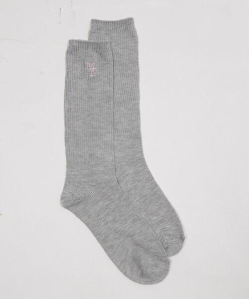 WEGO(ウィゴー)の「WEGO/刺繍ロゴローゲージゆるリブソックス(ソックス/靴下・レディース・ホワイト/ライトグレー/ブラック・23-25cm)」の16枚目の写真