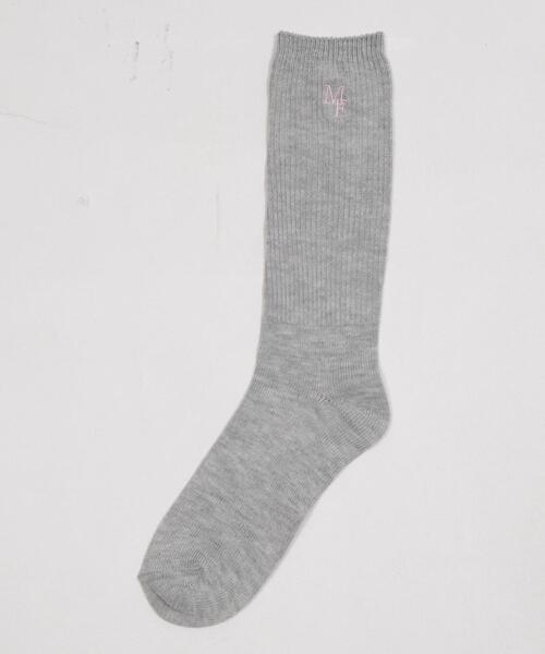 WEGO(ウィゴー)の「WEGO/刺繍ロゴローゲージゆるリブソックス(ソックス/靴下・レディース・ホワイト/ライトグレー/ブラック・23-25cm)」の17枚目の写真