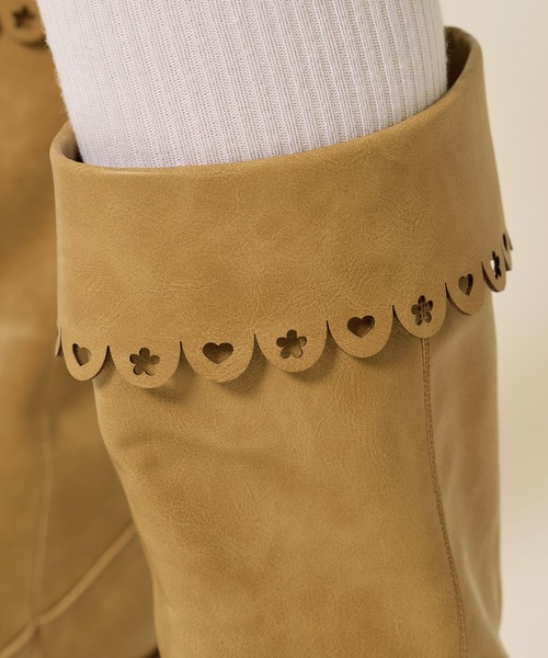 TINA：JOJUN（ティーナジョジュン）の「パンチング ミドル ウエスタンブーツ TINA：JOJUN（ブーツ・レディース・ブラウン/キャメル・S/M/L）」の8枚目の写真