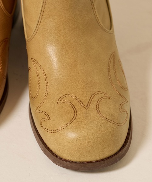 TINA：JOJUN（ティーナジョジュン）の「パンチング ミドル ウエスタンブーツ TINA：JOJUN（ブーツ・レディース・ブラウン/キャメル・S/M/L）」の9枚目の写真
