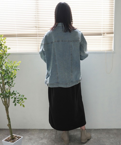 SELECT LEVERY(セレクトリベリー)の「リサイクルデニムルーズジャケット(デニムジャケット・レディース・ブラック/ワンウォッシュ/ブルー/ホワイト・LARGE/MEDIUM)」の16枚目の写真