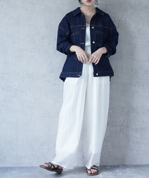 SELECT LEVERY(セレクトリベリー)の「リサイクルデニムルーズジャケット(デニムジャケット・レディース・ブラック/ワンウォッシュ/ブルー/ホワイト・LARGE/MEDIUM)」の19枚目の写真