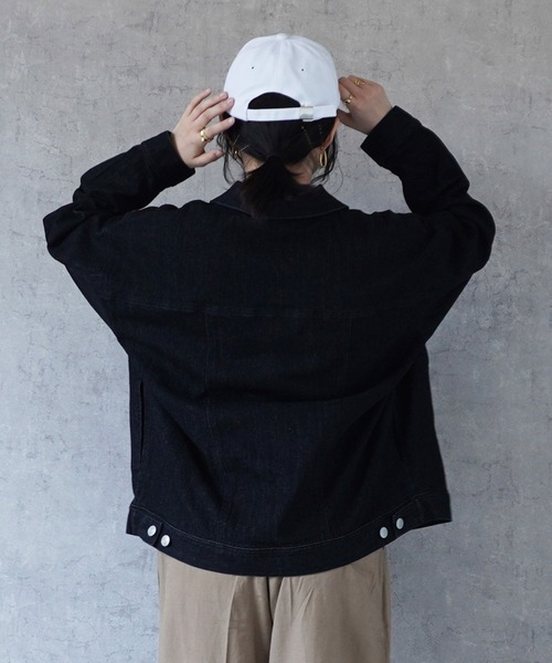 SELECT LEVERY(セレクトリベリー)の「リサイクルデニムルーズジャケット(デニムジャケット・レディース・ブラック/ワンウォッシュ/ブルー/ホワイト・LARGE/MEDIUM)」の11枚目の写真