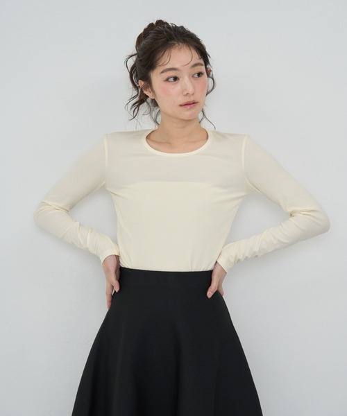 Cla STEllaR(クラステラ)の「healthy long shirt(Tシャツ/カットソー・レディース・ネイビー/ブラウン/アイボリー・FREE)」の1枚目の写真