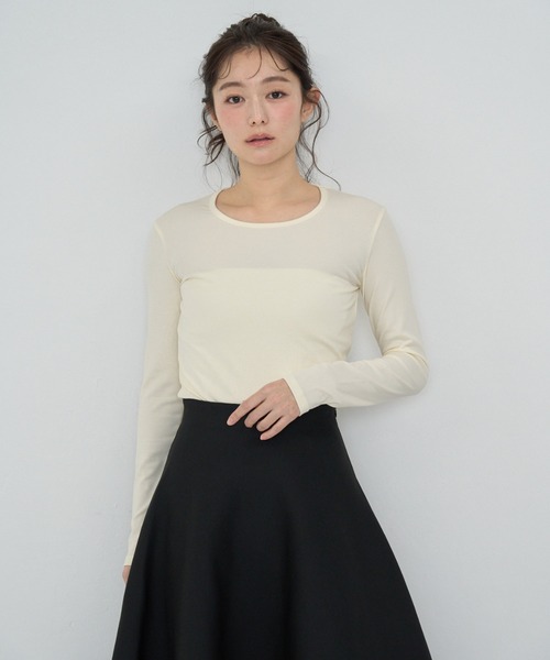 Cla STEllaR(クラステラ)の「healthy long shirt(Tシャツ/カットソー・レディース・ネイビー/ブラウン/アイボリー・FREE)」の4枚目の写真