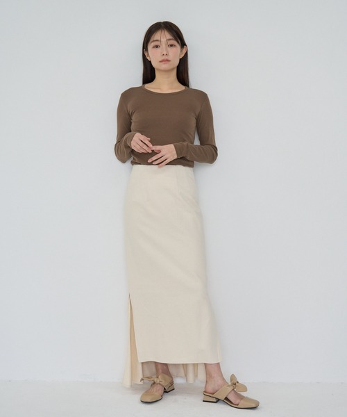 Cla STEllaR(クラステラ)の「healthy long shirt(Tシャツ/カットソー・レディース・ネイビー/ブラウン/アイボリー・FREE)」の8枚目の写真