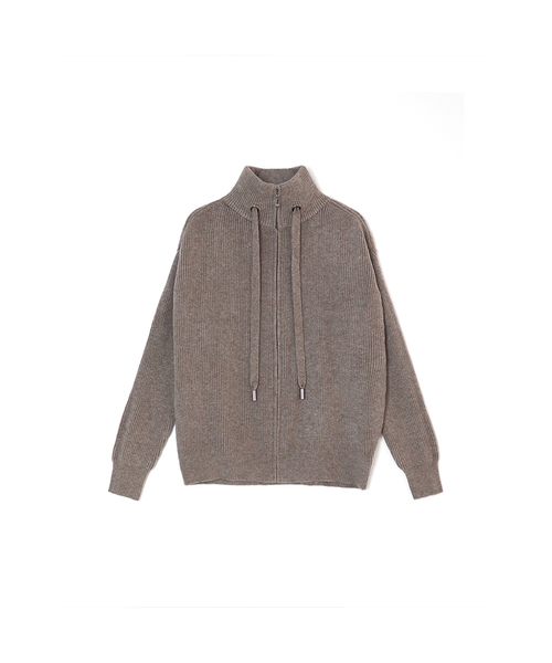 VASCARA(バスカラ)の「Turtleneck Zip-Up Knit Cardigan (5colors)(ニット/セーター・レディース・カーキ/ブラック/ライトブラウン/グレー/ブラウン・FREE)」の3枚目の写真