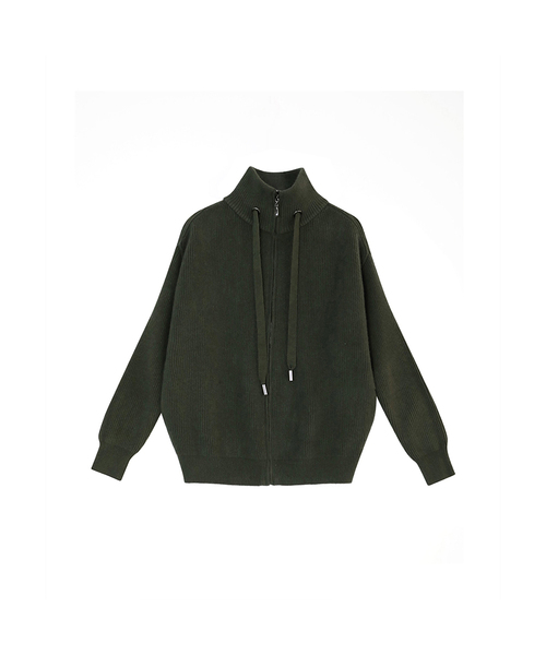 VASCARA(バスカラ)の「Turtleneck Zip-Up Knit Cardigan (5colors)(ニット/セーター・レディース・カーキ/ブラック/ライトブラウン/グレー/ブラウン・FREE)」の5枚目の写真