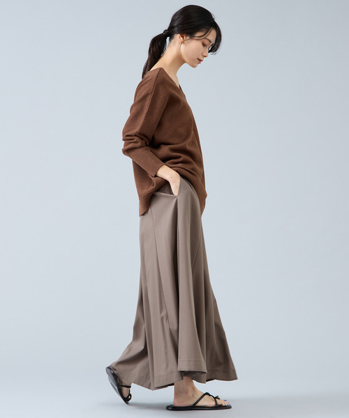 Liesse(リエス)の「パネルフレアスカート(スカート・レディース・ライトベージュ/カーキ・3/2)」の3枚目の写真