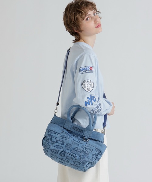 AVIREX（アヴィレックス）の「《直営店限定》DENIM PATTERN MINI TOTE BAG（トートバッグ・レディース・ブラック/ブルー系その他・F）」の3枚目の写真