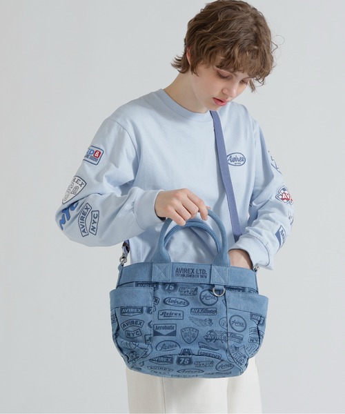 AVIREX（アヴィレックス）の「《直営店限定》DENIM PATTERN MINI TOTE BAG（トートバッグ・レディース・ブラック/ブルー系その他・F）」の4枚目の写真