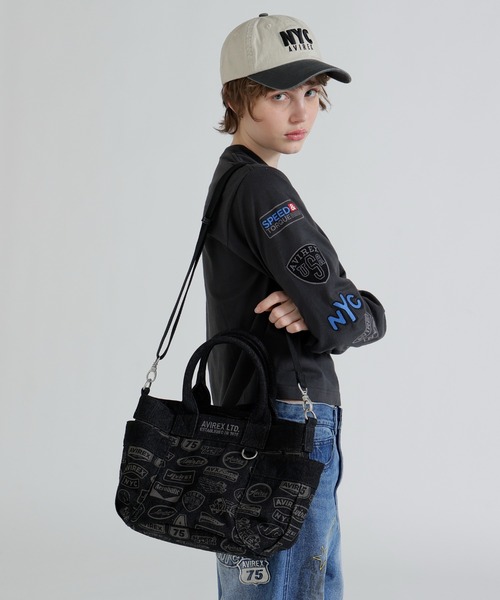 AVIREX（アヴィレックス）の「《直営店限定》DENIM PATTERN MINI TOTE BAG（トートバッグ・レディース・ブラック/ブルー系その他・F）」の5枚目の写真