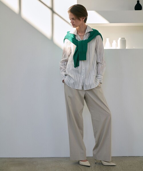 ICB(アイシービー)の「ドライリネンストレッチ ワイドストレートパンツ(その他パンツ・レディース・ライトイエロー系/グリーン系/ブラック系・42/44/40)」の19枚目の写真