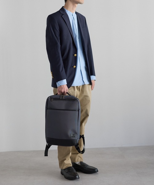 GUSCIO UOMO(グッシオ ウォーモ)の「【グッシオ ウォーモ】ビジネスリュック 軽量 通勤通学 革付属(ビジネスバッグ・メンズ・ブラック/ネイビー/ダークグレー・FREE)」の22枚目の写真