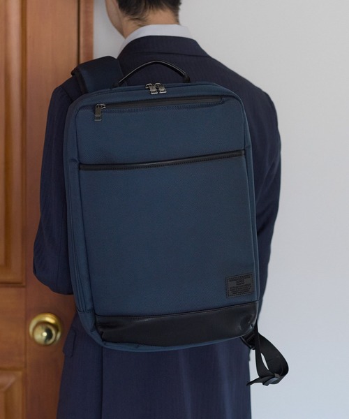GUSCIO UOMO(グッシオ ウォーモ)の「【グッシオ ウォーモ】ビジネスリュック 軽量 通勤通学 革付属(ビジネスバッグ・メンズ・ブラック/ネイビー/ダークグレー・FREE)」の11枚目の写真